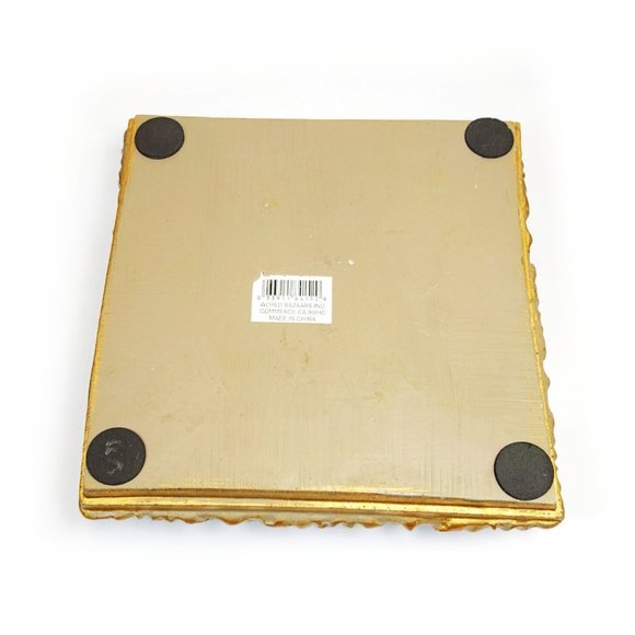 Gold Ornate Jewelry Trinket Box with Lid by World Bazaars - Picture 8 of 9